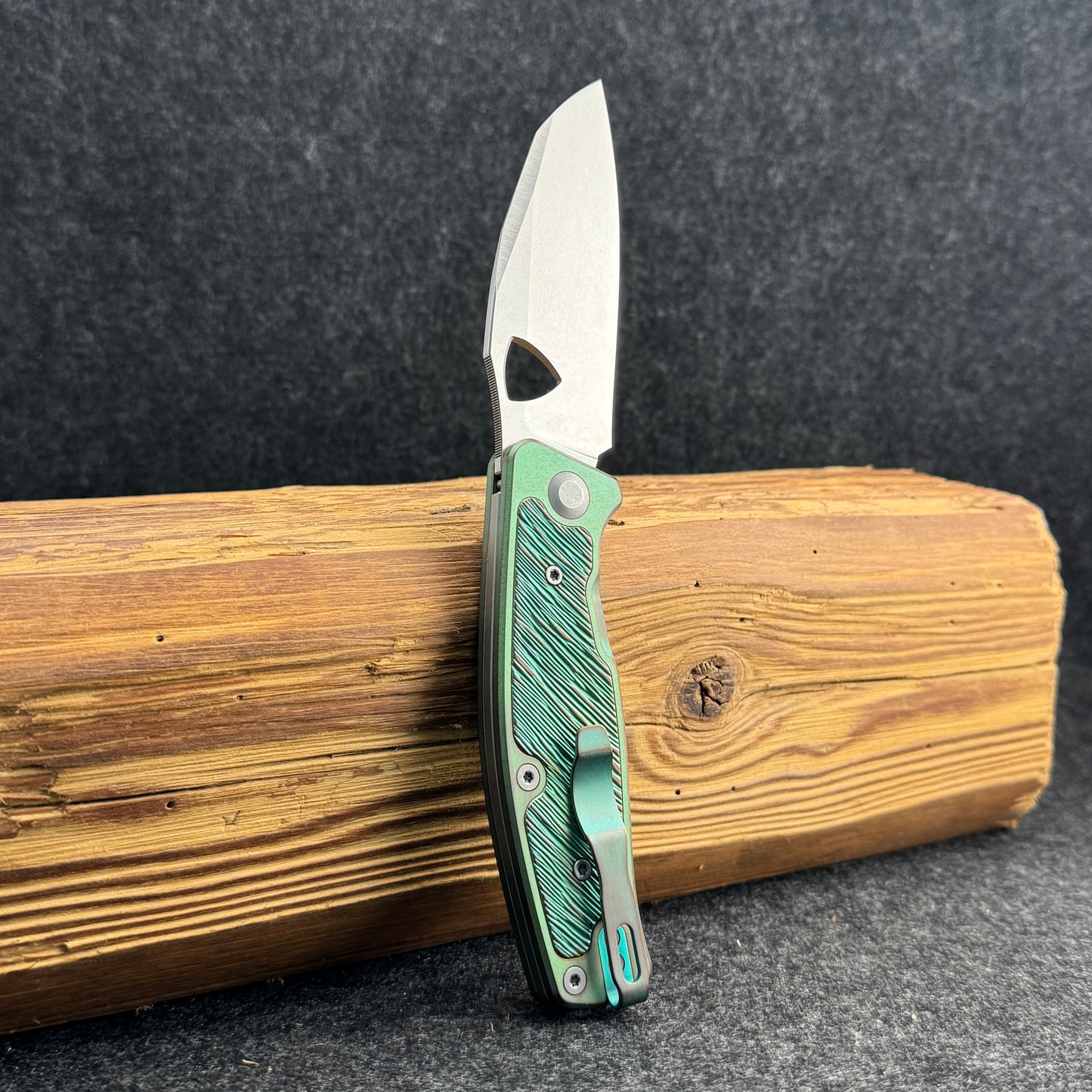 Multiverse | Stonewash & Titan "Ancient Green" Anodization (with Barked Pattern) Special Edition
