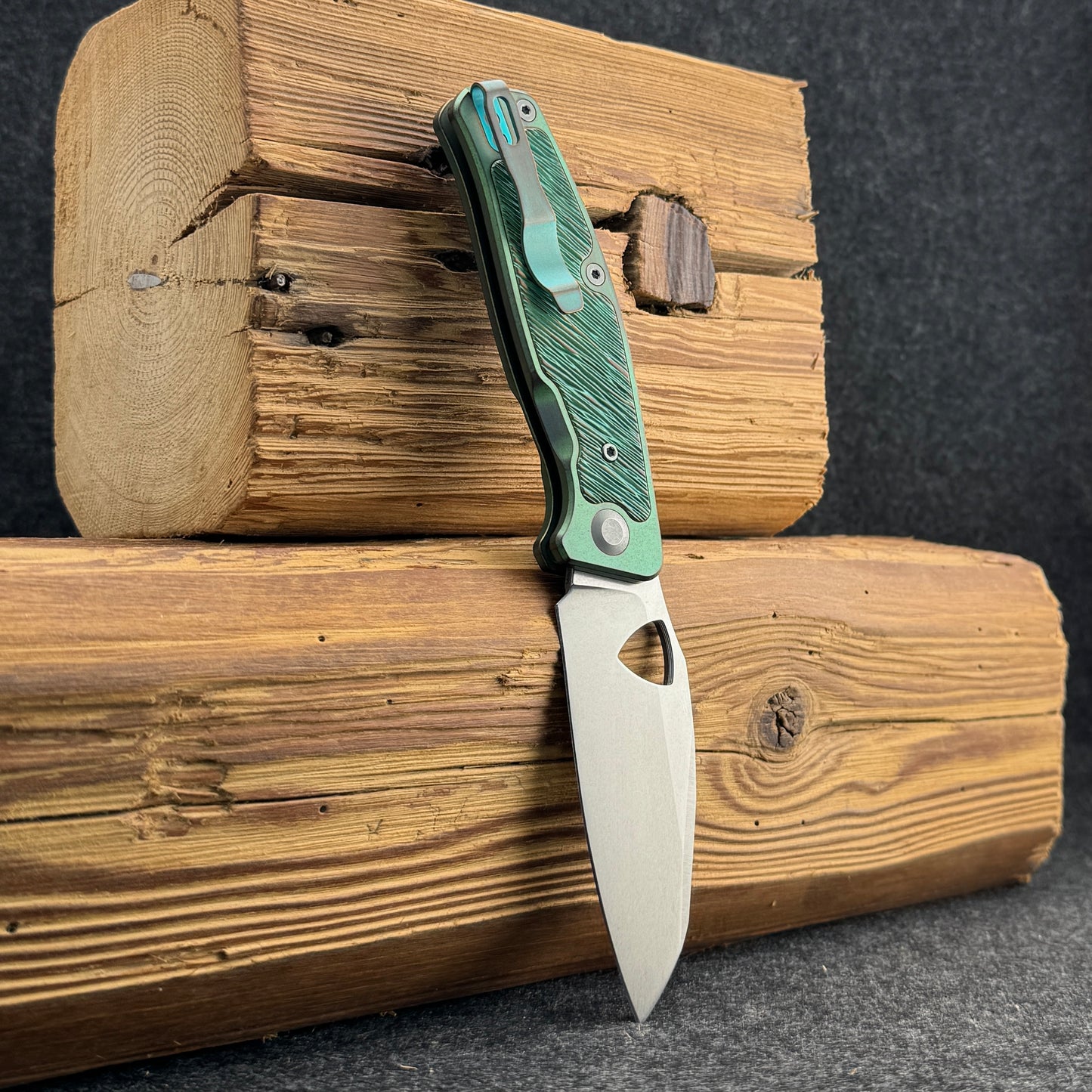 Multiverse | Stonewash & Titan "Ancient Green" Anodization (with Barked Pattern) Special Edition