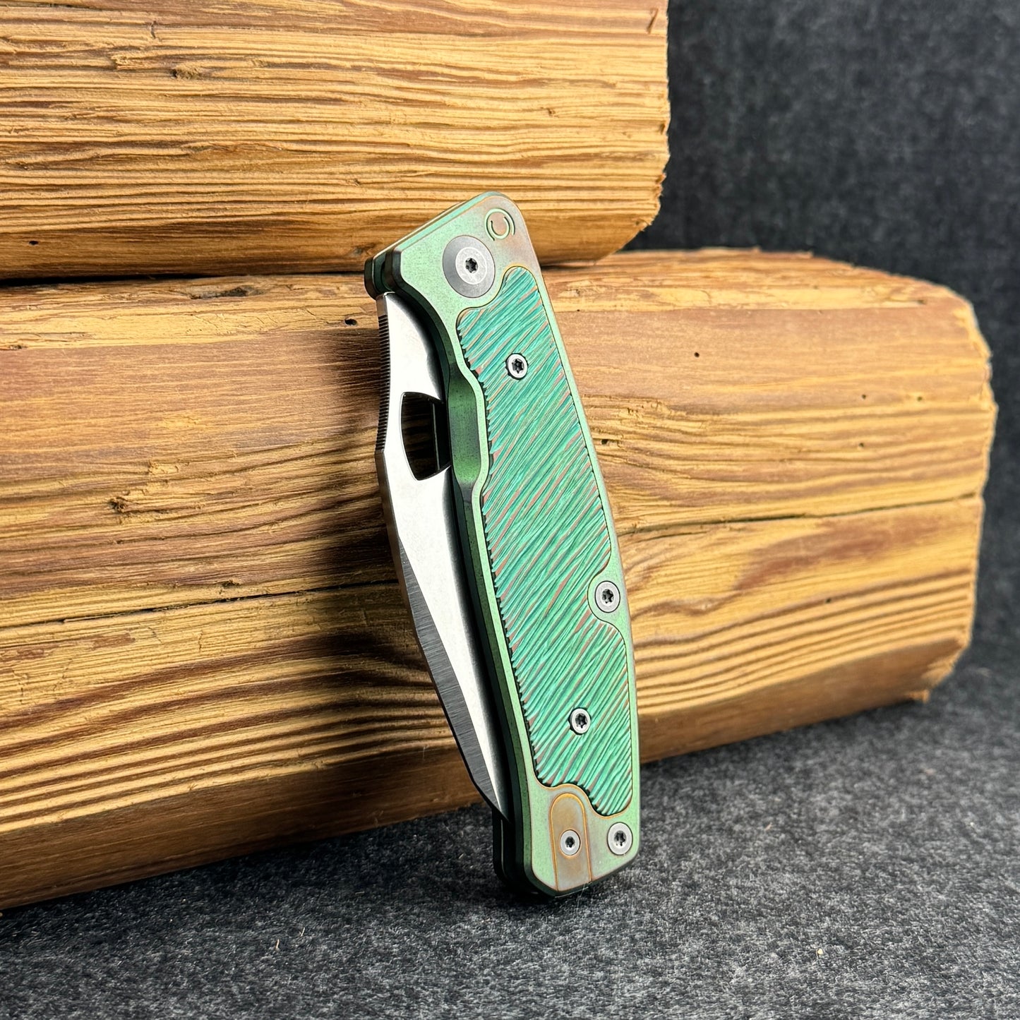 Multiverse | Stonewash & Titan "Ancient Green" Anodization (with Barked Pattern) Special Edition