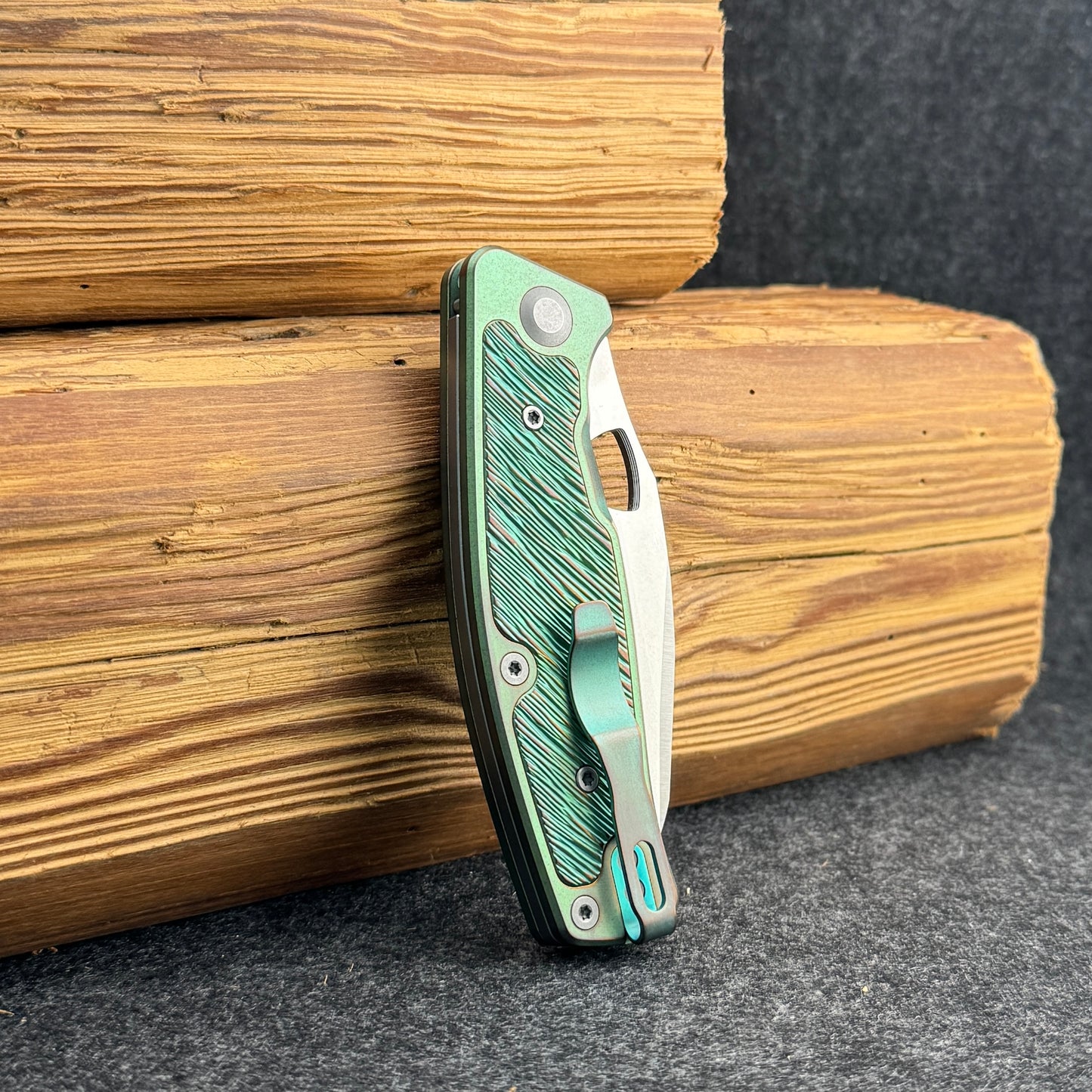 Multiverse | Stonewash & Titan "Ancient Green" Anodization (with Barked Pattern) Special Edition